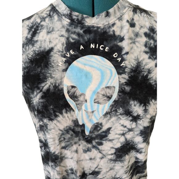 A.LAB Tie-Dye Have A Nice Day Alien Graphic T-Shirt Soft Short Sleeve Medium - Picture 5 of 8